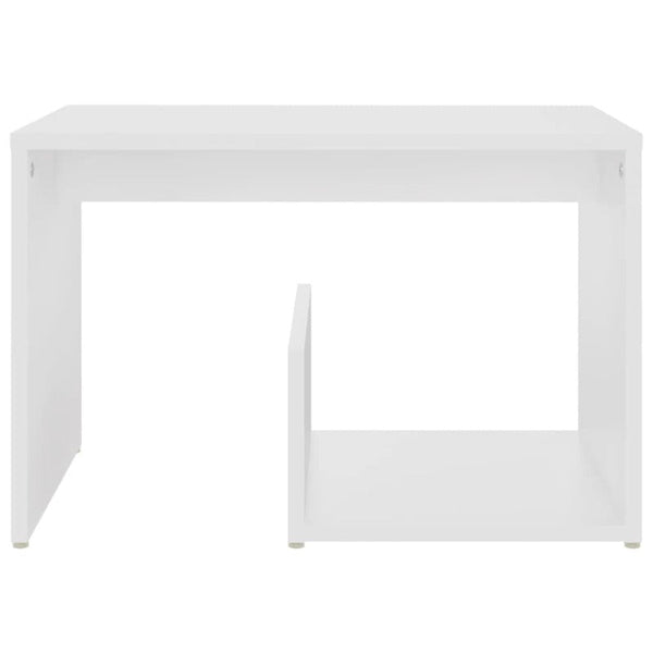 Side Table White 59X36x38 Cm Engineered Wood