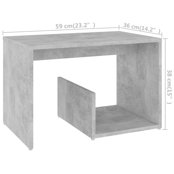 Side Table Concrete Grey 59X36x38 Cm Engineered Wood Side Tables
