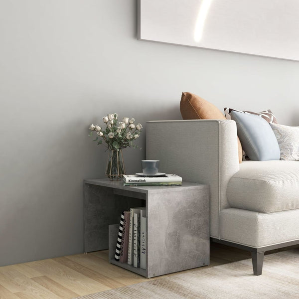 Side Table Concrete Grey 59X36x38 Cm Engineered Wood Side Tables