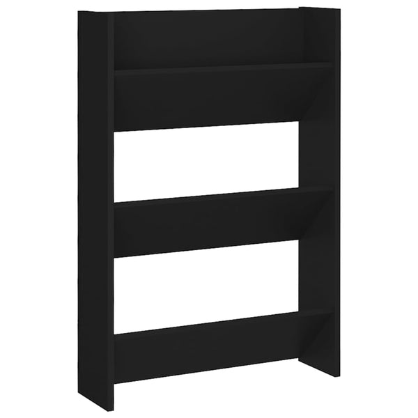 Wall 2 Pcs Black 60X18x90 Cm Engineered Wood Shoe Cabinets