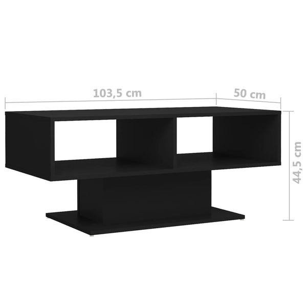 Coffee Table Black 103.5X50x44.5 Cm Engineered Wood Coffee Tables