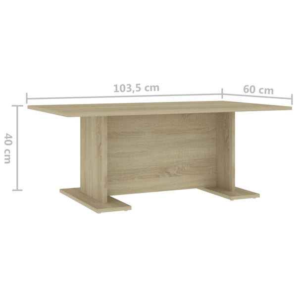 Coffee Table Sonoma Oak 103.5X60x40 Cm Engineered Wood Coffee Tables