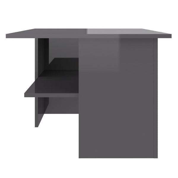 Coffee Table High Gloss Grey 90X60x46.5 Cm Engineered Wood Coffee Tables