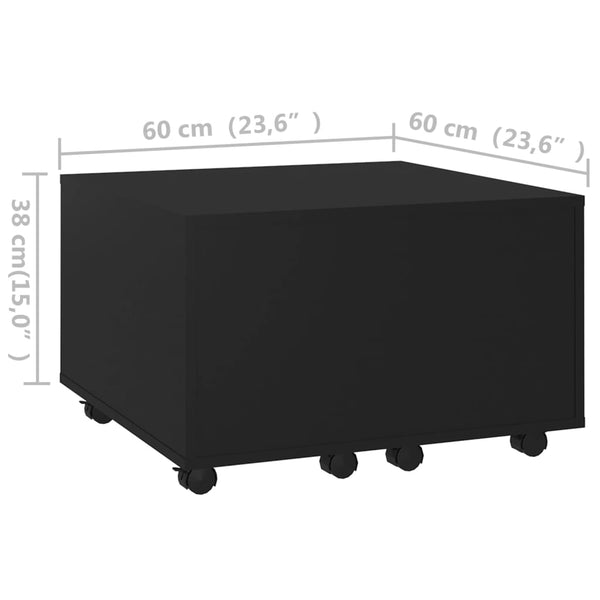 Coffee Table Black 60X60x38 Cm Engineered Wood