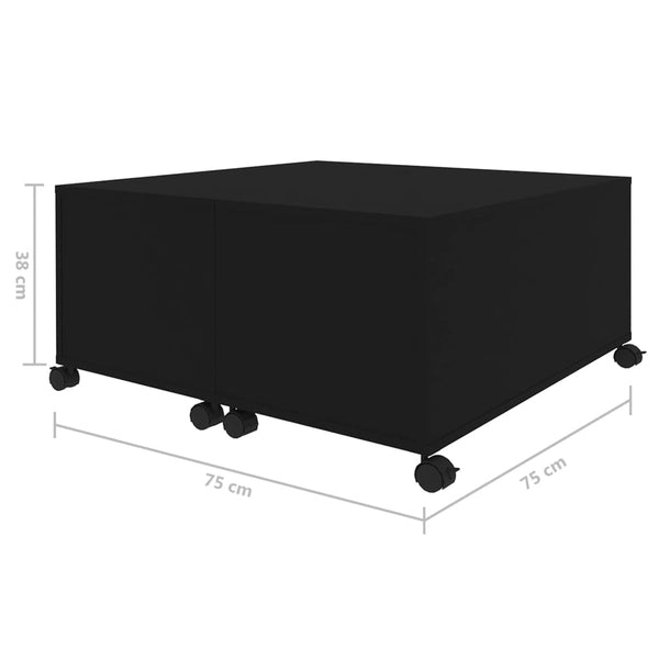 Coffee Table Black 75X75x38 Cm Engineered Wood Coffee Tables