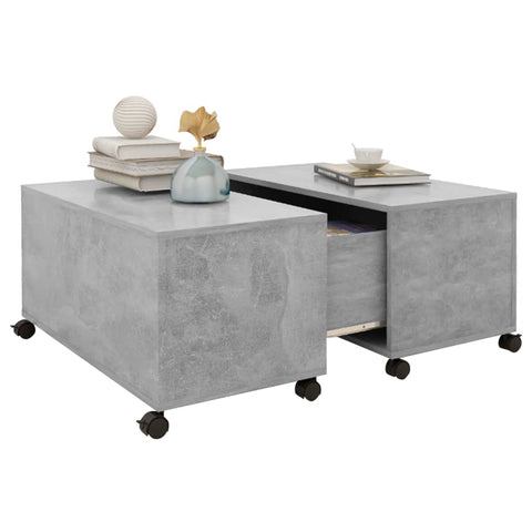 Coffee Table Concrete Grey 75X75x38 Cm Engineered Wood Coffee Tables