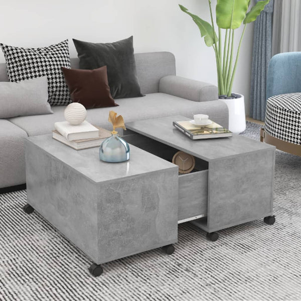 Coffee Table Concrete Grey 75X75x38 Cm Engineered Wood Coffee Tables