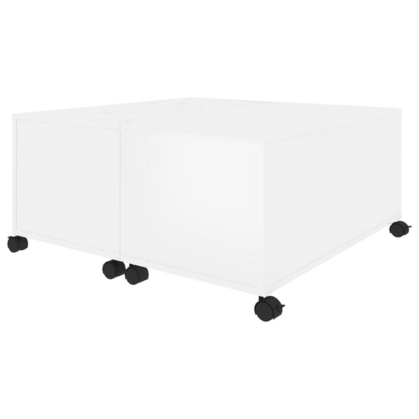 Coffee Table High Gloss White 75X75x38 Cm Engineered Wood Coffee Tables