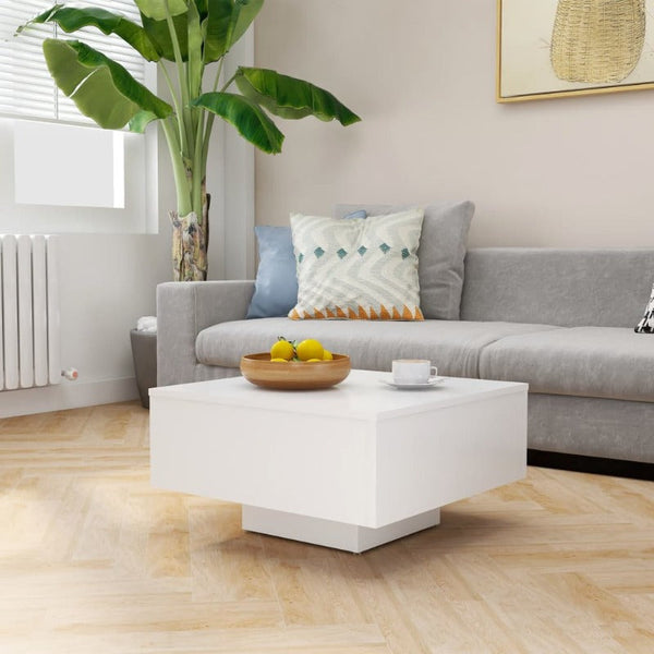 Coffee Table White 60X60x31.5 Cm Engineered Wood Coffee Tables