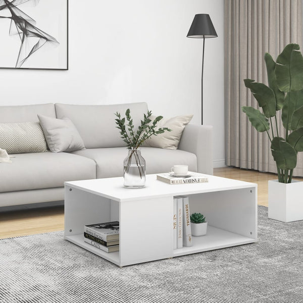 Coffee Table White 90X67x33 Cm Engineered Wood Coffee Tables