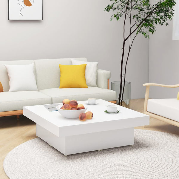 Vidaxl Coffee Table White 90X90x28 Cm Engineered Wood Coffee Tables