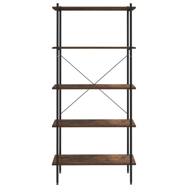 5 Tier Shelving Unit Black And Dark Wood 80X40x163 Cm Kitchen Carts