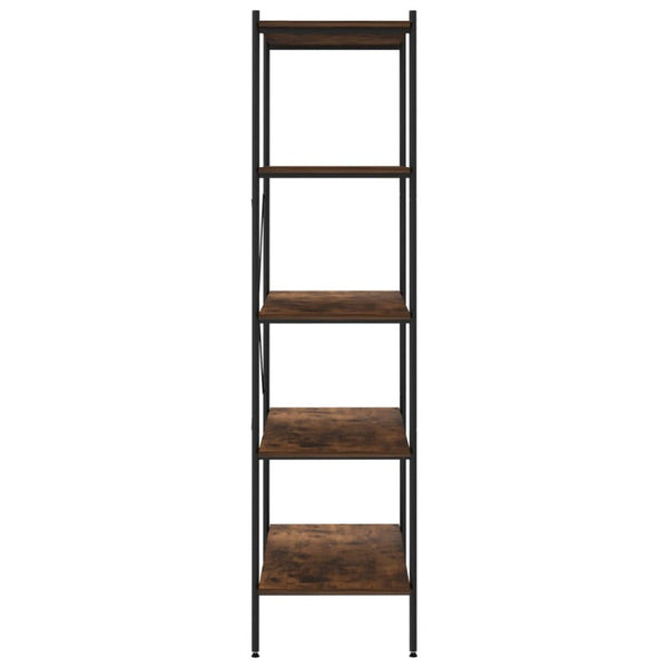 5 Tier Shelving Unit Black And Dark Wood 80X40x163 Cm Kitchen Carts