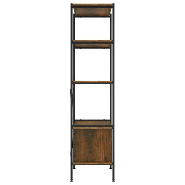 Vidaxl 5 Tier Shelving Unit With Cabinet 80X40x163 Cm Steel And Engineered Wood Bookshelves