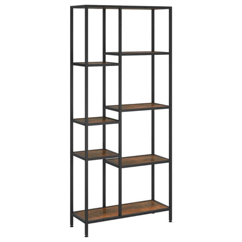 Book Shelf 80X30x180 Cm Steel And Engineered Wood Bookshelves