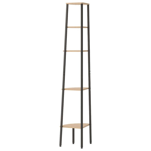 5 Tier Corner Shelf Light Brown And Black 45.5X31.5X180 Cm Bookshelves