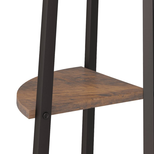 5 Tier Corner Shelf Dark Brown And Black 45.5X31.5X180 Cm Bookshelves
