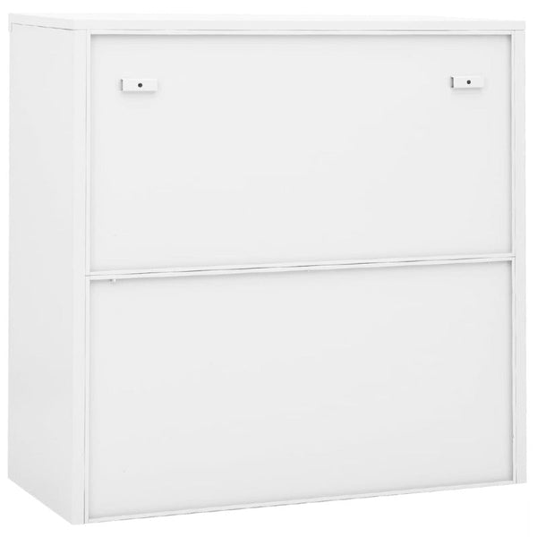 Office Cabinet With Sliding Door White 90X40x90 Cm Steel