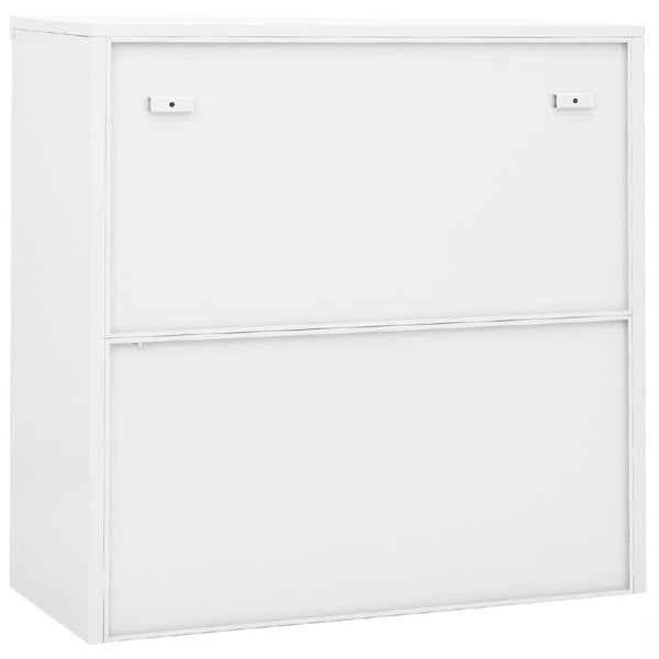 Vidaxl Office Cabinet With Sliding Door White 90X40x90 Cm Steel Filing Cabinets