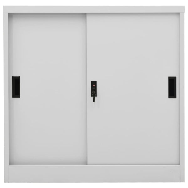 Office Cabinet With Sliding Door Light Grey 90X40x90 Cm Steel Cabinets & Cupboards