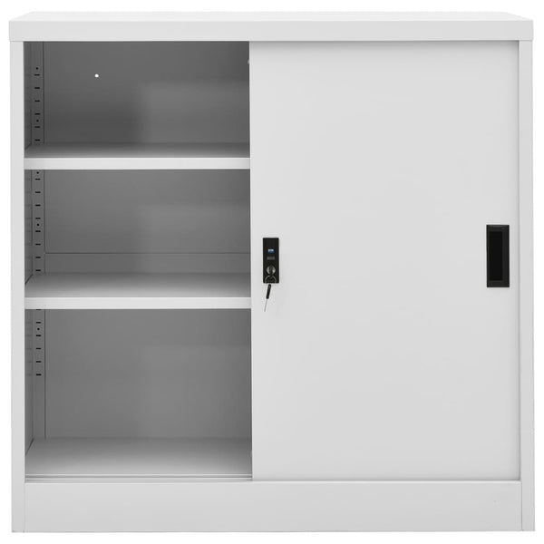 Office Cabinet With Sliding Door Light Grey 90X40x90 Cm Steel Cabinets & Cupboards