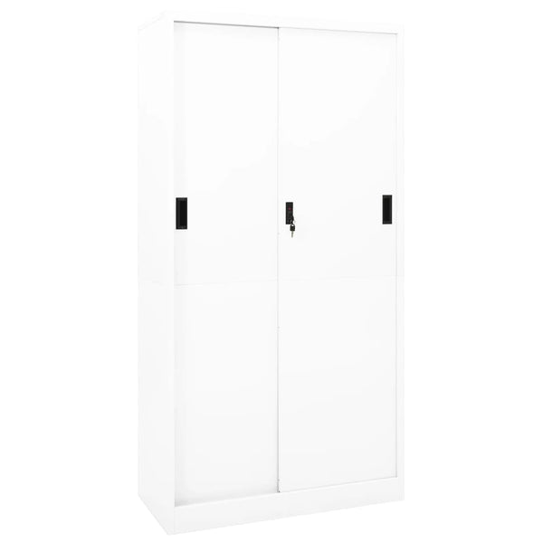 Office Cabinet With Sliding Door White 90X40x180 Cm Steel Cabinets & Cupboards