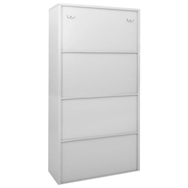 Office Cabinet With Sliding Door Light Grey 90X40x180 Cm Steel Filing Cabinets