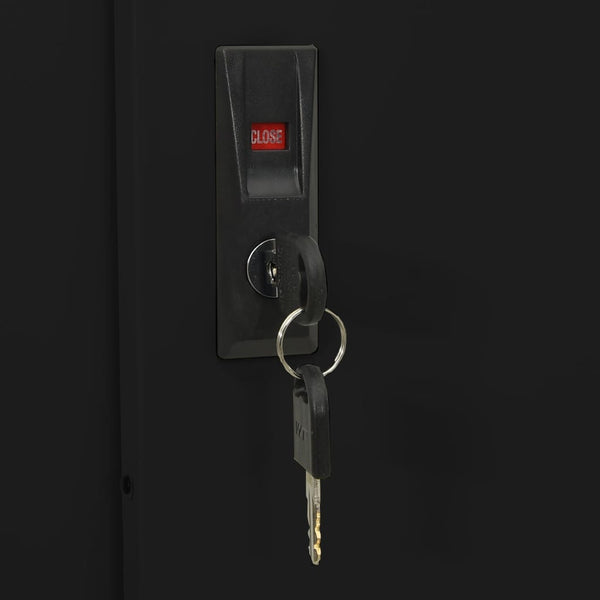 Office Cabinet With Sliding Door Black 90X40x180 Cm Steel Filing Cabinets