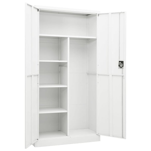 Locker Cabinet White 90X40x180 Cm Steel Filing Cabinets