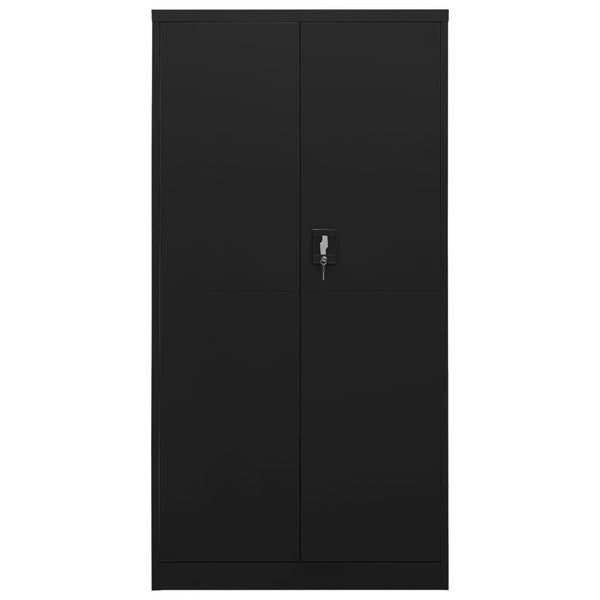 Locker Cabinet Black 90X40x180 Cm Steel Filing Cabinets