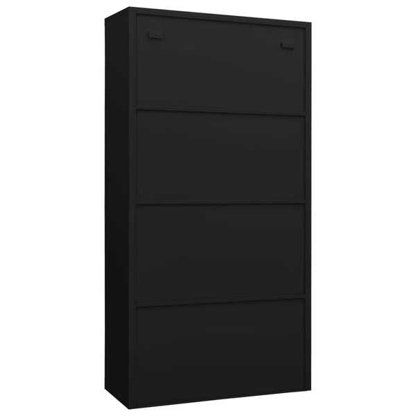 Locker Cabinet Black 90X40x180 Cm Steel Filing Cabinets
