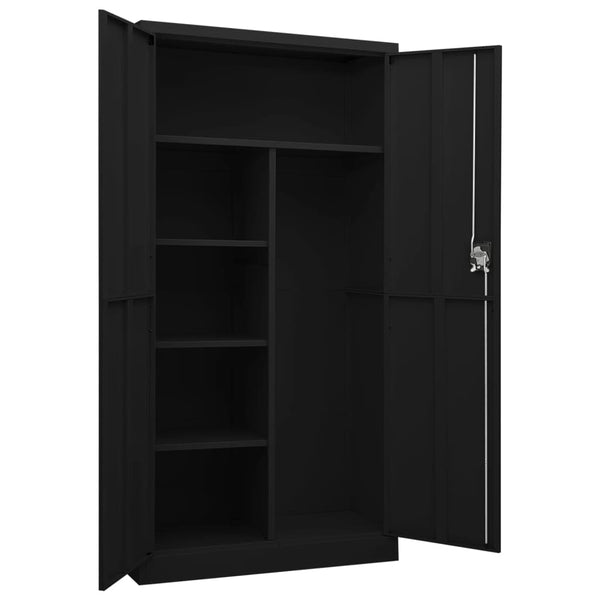 Vidaxl Locker Cabinet Black Steel 90X40x180 Cm Cabinets & Cupboards