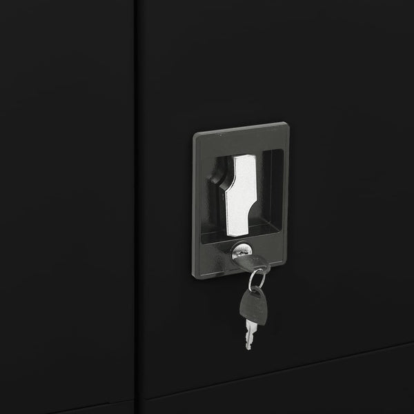 Vidaxl Locker Cabinet Black Steel 90X40x180 Cm Cabinets & Cupboards
