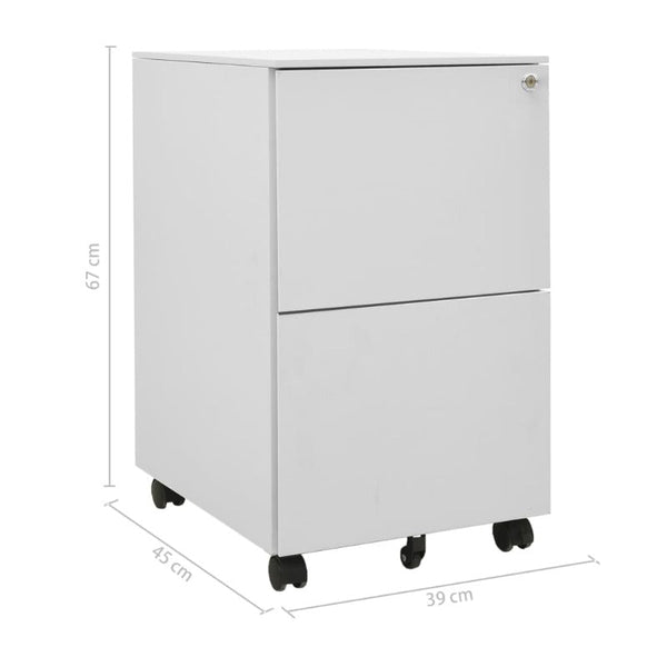 Mobile File Cabinet Light Grey 39X45x67 Cm Steel Filing Cabinets