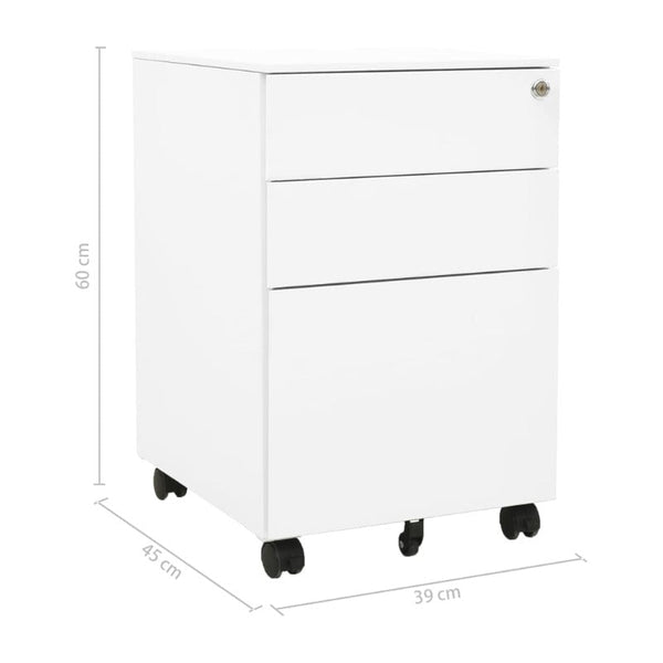 Cabinets & Cupboards Mobile File Cabinet White 39X45x60 Cm Steel