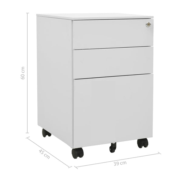 Mobile File Cabinet Light Grey 39X45x60 Cm Steel Cabinets & Cupboards