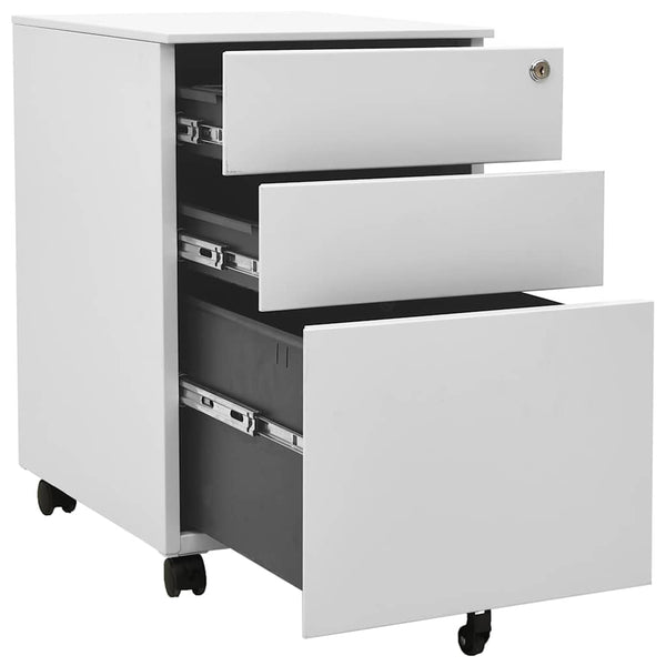 Mobile File Cabinet Light Grey Steel 3 Drawers 39X45x60 Cm Filing Cabinets
