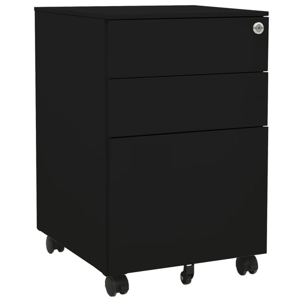 Mobile File Cabinet Black 39X45x60 Cm Steel Filing Cabinets