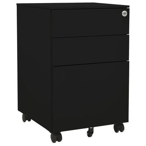 Mobile File Cabinet Black 39X45x60 Cm Steel Filing Cabinets