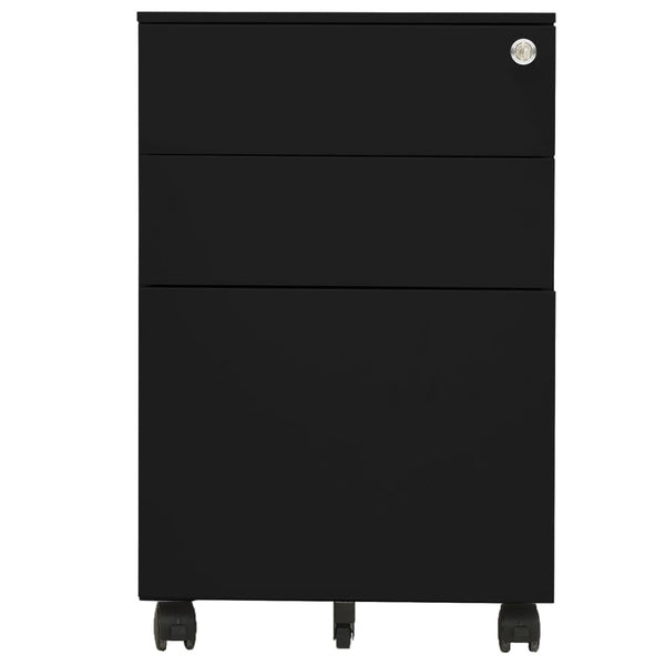Mobile File Cabinet Black 39X45x60 Cm Steel Filing Cabinets