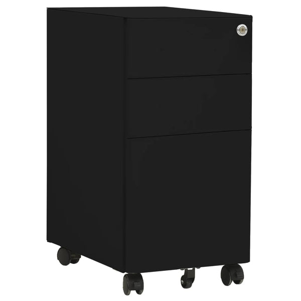 Mobile File Cabinet Black 30X45x59 Cm Steel Cabinets & Cupboards