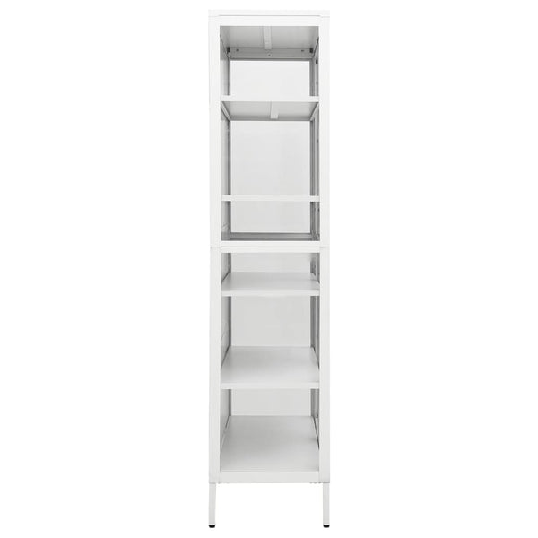 Vidaxl Display Cabinet White 90X40x180 Cm Steel And Tempered Glass Cabinets & Cupboards