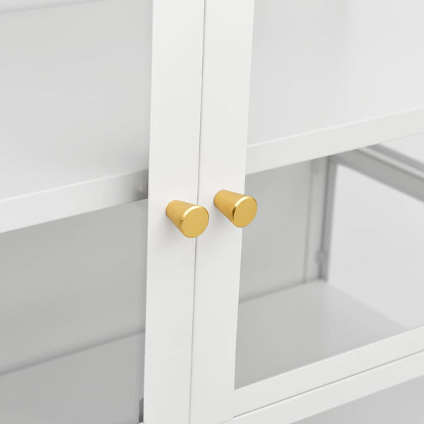 Vidaxl Display Cabinet White 90X40x180 Cm Steel And Tempered Glass Cabinets & Cupboards