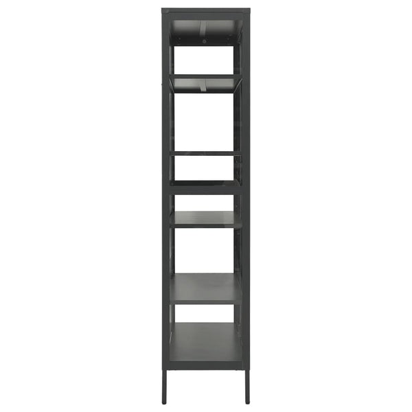 Display Cabinet Anthracite 90X40x180 Cm Steel And Tempered Glass Cabinets & Cupboards