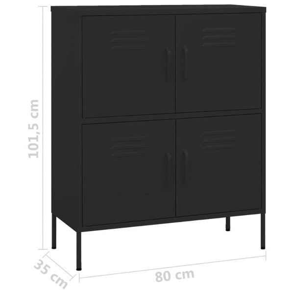 Cabinets & Cupboards Storage Cabinet Black 80X35x101.5 Cm Steel