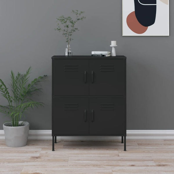 Storage Cabinet Black 80X35x101.5 Cm Steel Cabinets & Cupboards