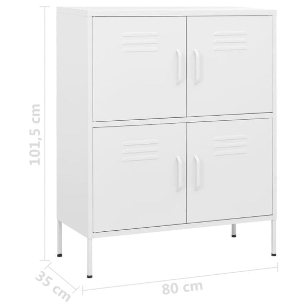 Cabinets & Cupboards Storage Cabinet White 80X35x101.5 Cm Steel