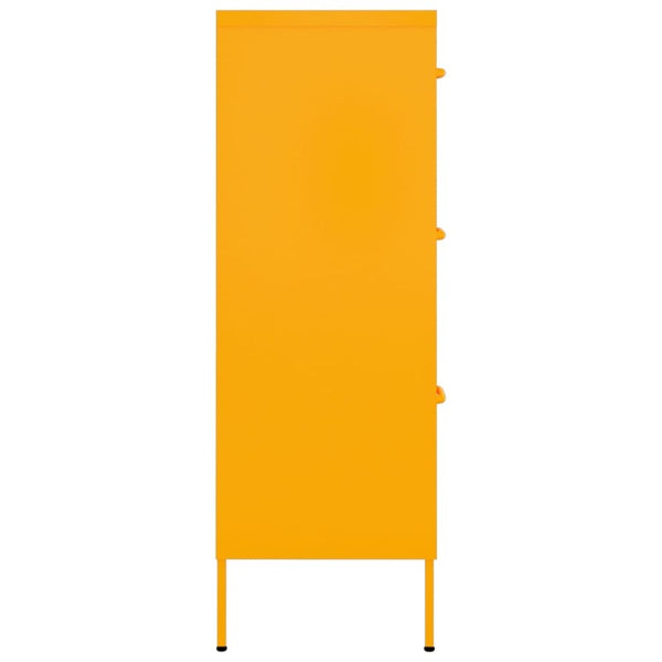 Drawer Cabinet Mustard Yellow 80X35x101.5 Cm Steel