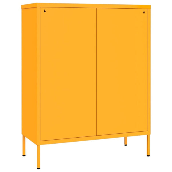 Vidaxl Drawer Cabinet Mustard Yellow 80X35x101.5 Cm Steel