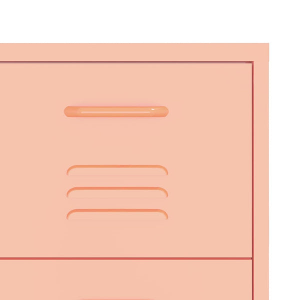 Vidaxl Drawer Cabinet Pink 80X35x101.5 Cm Steel Dressers & Chests Of Drawers